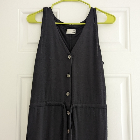 Aritzia Black Buttoned Tie Waist Tank Jumpsuit Size S - Picture 3 of 4